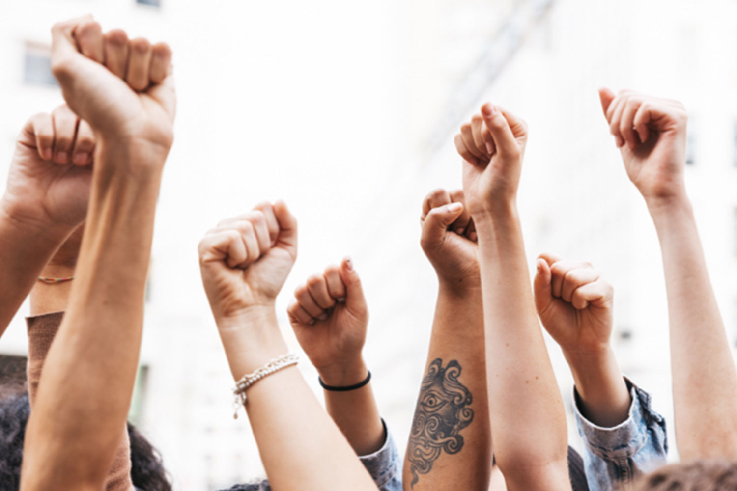 Veel handen in de lucht